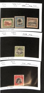 Niue Postage Stamp, #38, 39, 40, 53, 54 Mint Hinged, 1920-1932