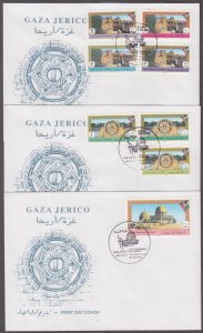 PALESTINE AUTHORITY Sc # 1-13. SET of 5 FDC. 1st PA SET SHOWS JERUSALEM, FLAG