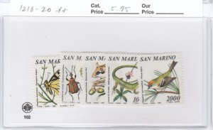 San Marino 1215-20 Wildlife mnh