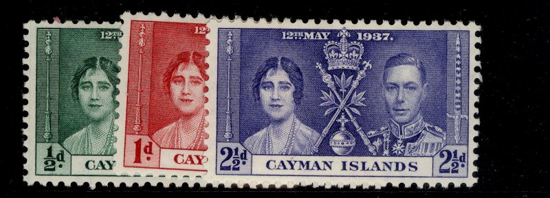 CAYMAN ISLANDS GVI SG112-114, CORONATION set, M MINT.