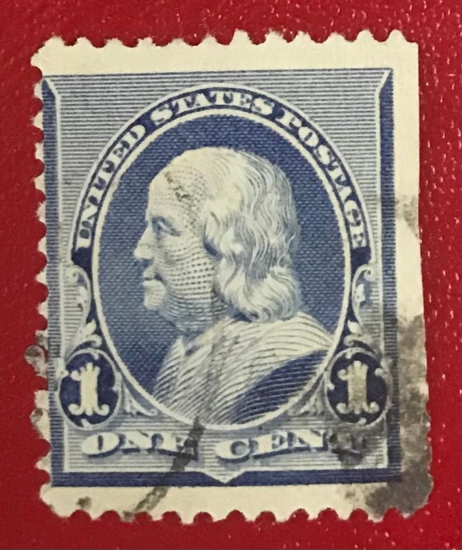 1890 US Sc 219 used 1c Franklin CV$.75 Lot 1995