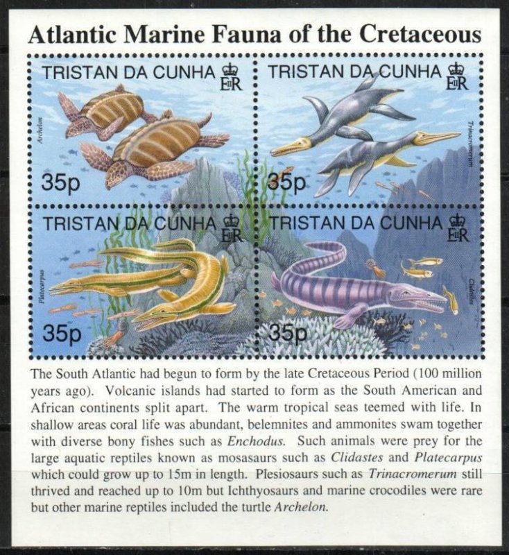 Tristan da Cunha Stamp 592  - Marine life of the Cretaceous