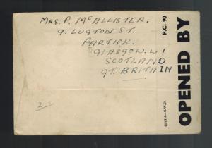 1942 Glasgow England Cover to Prisoner of War POW Japan China Gunner W McAlester