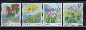 Japan 2002 Sc#Z545-548 Beautiful Flowers of Echigo Used