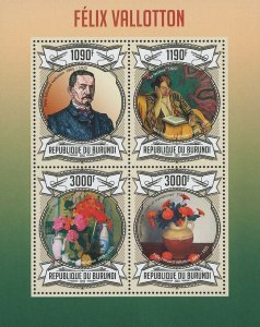 Felix Vallotton Painter Art Famous Souvenir Sheet of 4 Stamps Mint NH