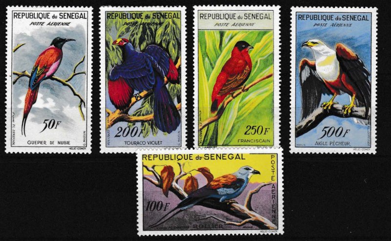 Senegal 1960 Native African BIRDS Scott C26-C30 Complete (5) VF/Mint-Hinged (*)