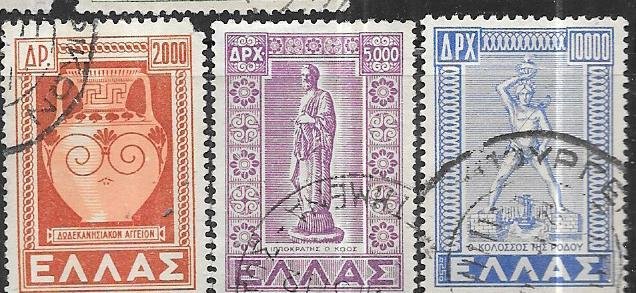 Greece #520-521 Types of 1947 (U) CV $2.35