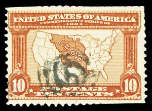 Scott 327 10c Louisiana Purchase Issue Used Fine Cat $27.50