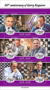 SIERRA LEONE - 2023 - Garry Kasparov - Perf 6v Set - Mint Never Hinged