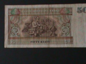 ​BURMA-1979 CENTRAL  BANK-$50-KYATS-CIR-VF-HARD TO FIND- WE SHIP TO WORLDWIDE