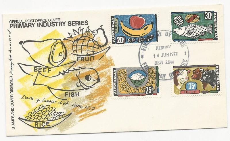 Australia Scott #519-522 on First Day Cover June 14, 1972 Unaddressed