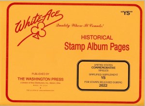 WHITE ACE 2022 US Commemorative Singles Simplified Stamp Album Supplement YS