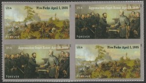 US 4980-4981 4981a Civil War 1865 forever block (4 stamps) MNH 2015