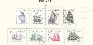 Poland Scott 1206-1212 Used CTO ship short stamp 