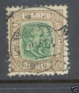 Iceland 80 Used 1907 25 aur Kings Heads CV 12.50