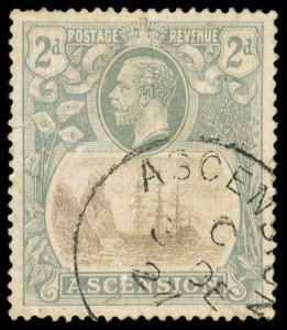 ASCENSION Sc 13 VF/USED - 1924 2p - George V & Seal of the Colony - See Descript