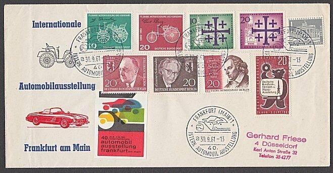 GERMANY 1961 cover - great franking + cinderella............................B321