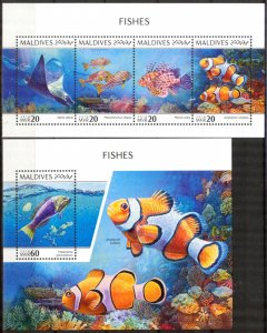 Maldive Islands 2018 Marine Life Fishes III sheet MNH