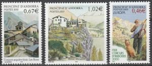 Andorra (Fr) #568-70 MNH  CV $9.25 (A11102)