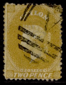 CEYLON QV SG64, 2d ochre, FINE USED. Cat £15.