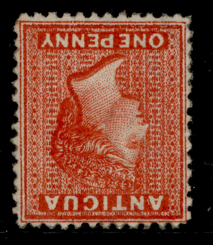 ANTIGUA QV SG14w, 1d scarlet, VLH MINT. Cat £200.