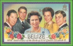 Belize #809-811, Complete Set(3), 1986, Royalty, Never Hinged