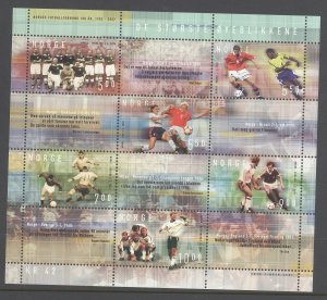 Norway #1345a  Souvenir Sheet (Soccer)