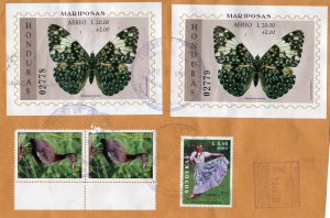 Honduras 1997 Sc#C1004 Butterflies S/S 2x Fine Used x 2xSc#382x1xSc#C987 USED