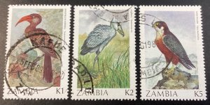 Zambia #381,86-87 used Birds 1987-88