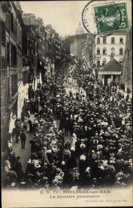 France Postcard 1909 Boulogne sur Mer Pas de Calais, The Last Procession, Used