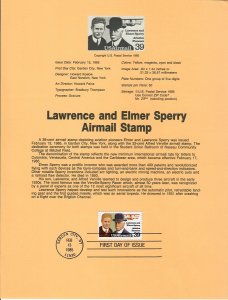 US SP669 Lawrence and Elmer Sperry Souvenir Page #C114