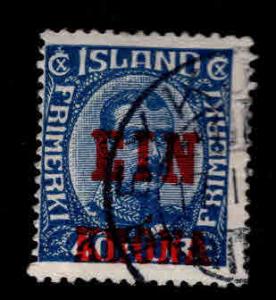 ICELAND Scott 150 Used 1926 surcharged stamp CV$35