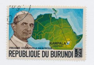 Burundi 1969 Scott B39 CTO- 5 + 2 fr, Visit of Pope Paul VI