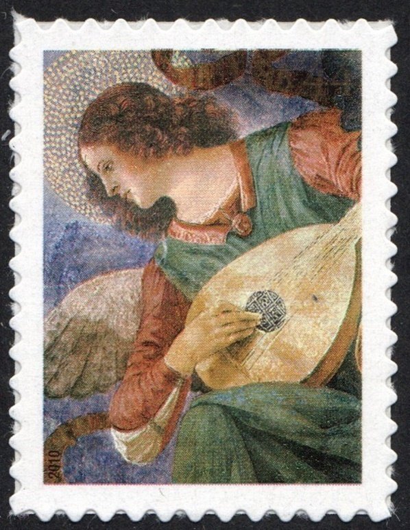 SC#4477 44¢ Christmas: Angel with Lute Single (2010) SA