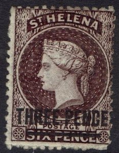 ST HELENA 1864 QV 3D ON 6D WMK CROWN CC PERF 12.5  