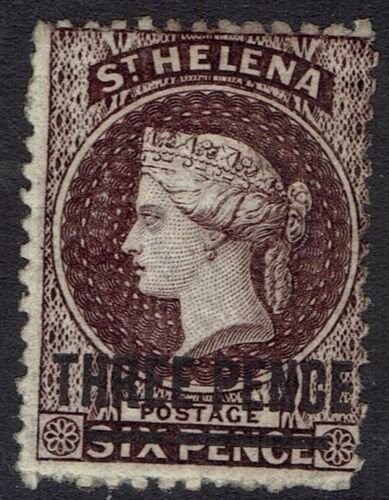 ST HELENA 1864 QV 3D ON 6D WMK CROWN CC PERF 12.5  