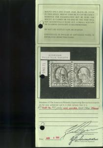 Scott #445 Washington USED Pair of 2 Stamps with APS Cert (Stock 445-aps 1)