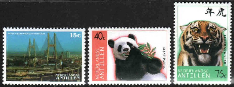 Netherlands Antilles #815-17 ~ Cplt Set of 3 ~ Panda, Tiger, Bridge ~ MNH (1997)