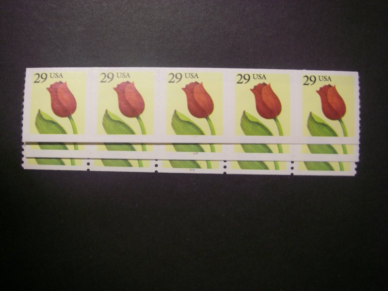 Scott 2525 & 2526, 29 cent Flower, PNC5 Collection of 3, MNH Coil Beauties