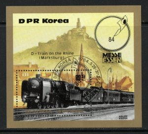 Thematic stamps KOREA 1984 ESSEN (TRAIN) MS N.2399 used