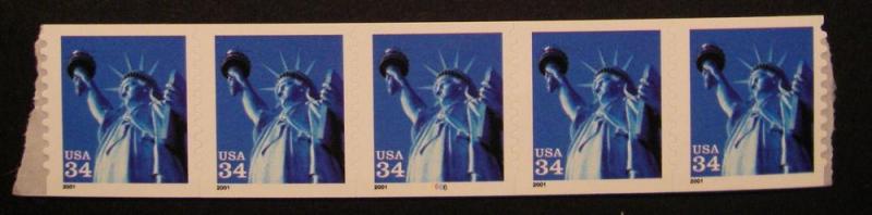 Scott 3477, 34 cent Statue of Liberty, PNC5, #6666, MNH