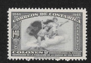 Costa Rica Scott C100 MNHOG - 1944 1.40col Mercury and Plane Air Post