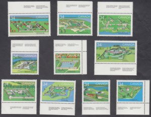 Canada - #1050-1059 Canadian Forts Set of Ten - MNH