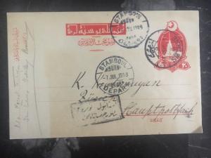 1918 İzmir Turkey Postcard cover To Zurich Switzerland