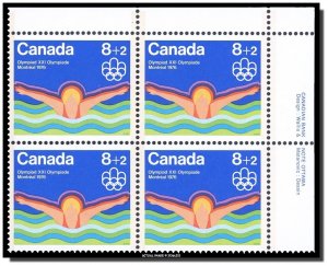Canada - B4i - PB UR - MNH - Semi-Postal -Swimming (1975) 8¢ + 2¢   CV 14.00