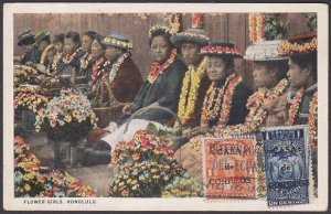 ECUADOR 1928 postcard with opts used to Panama..............................x207