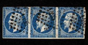 France  Scott #15 Used Strip of Three