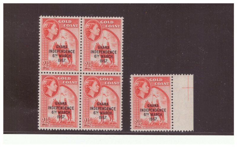 GHANA SC.26-27 1958 2 1/2p - 4p GHANA INDEPENDENCE MNH LOT YE7