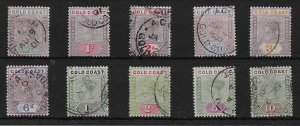 GOLD COAST SG26/34 1898-1902 DEFINITIVE SET USED