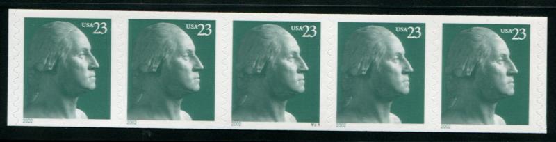 3617 US 23c Geo. Washington SA coil, MNH PNC5 #V21 P/V